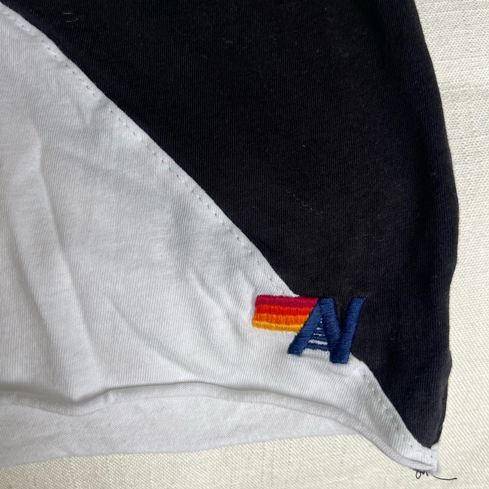 Aviator Nation cropped color block tshirt, size M - Picture 3 of 5